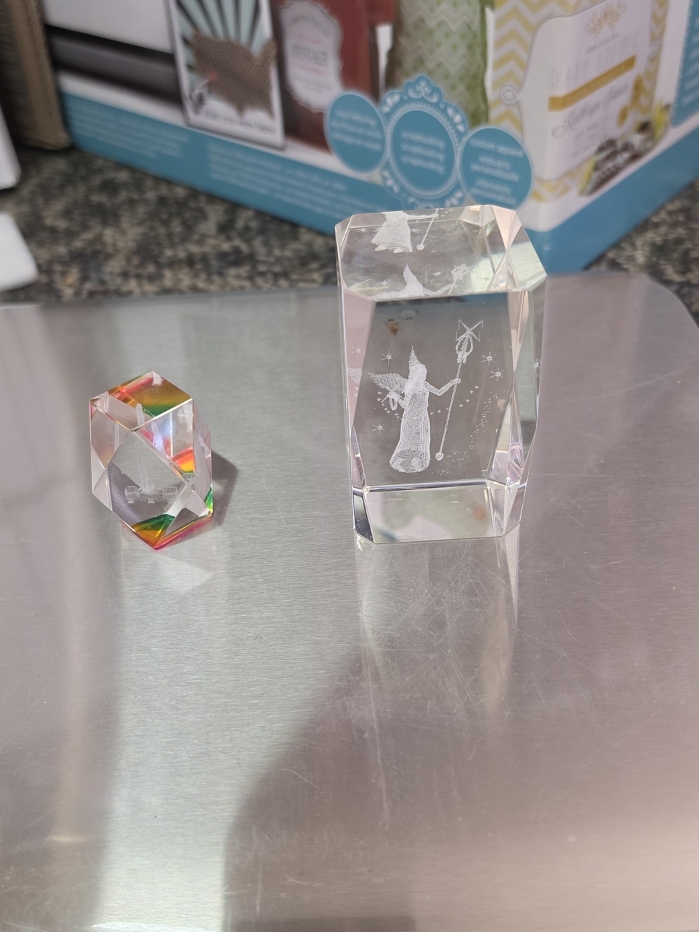 Crystal Fairy Etched Keepsake & Iridescent Prism